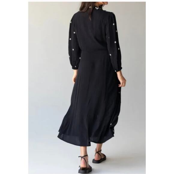 Natural Life Women’s XS Black Embroidered Oversized Maxi Dress Duster NWT - Picture 3 of 12